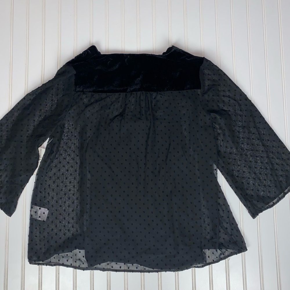 Style & Co Women's Plus Size Swiss-Dot Velvet-Yoke Top 1X NWT - Picture 9 of 11